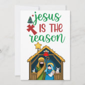 " Jesus is the Reason" Nativity Holy Family Christ シーズンカード (正面)