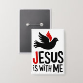 Jesus is with me 缶バッジ (正面/裏面)