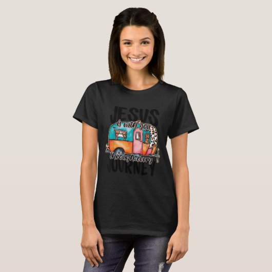 Jesus Is With You Through Every Journey Camper Chr Tシャツ (正面フル)