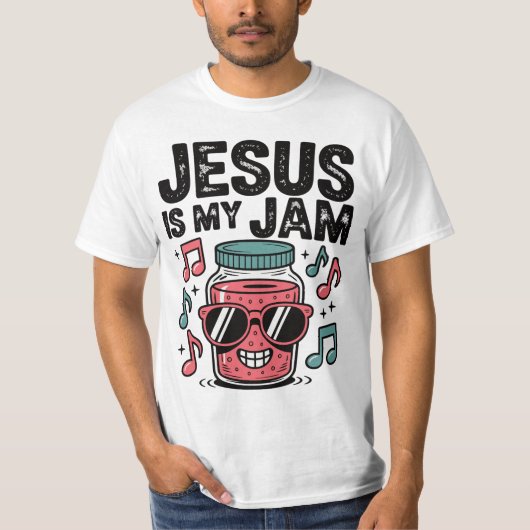 Jesus ist mein Jam - Glauben mit Groove Tシャツ (正面)