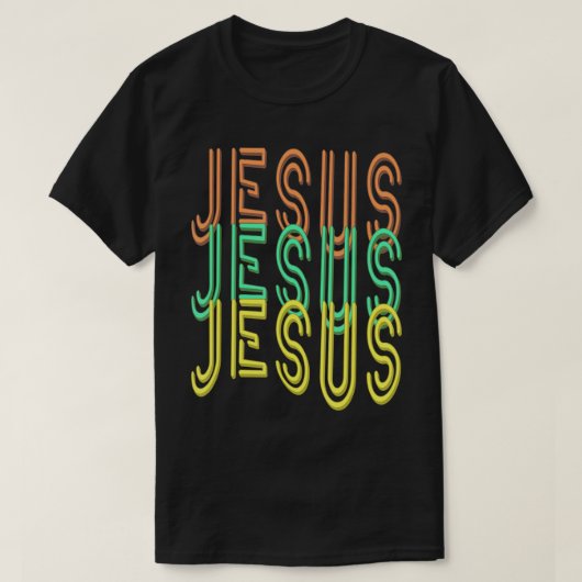 Jesus Jesus (模擬ネオン標識フォント) T-Shi Tシャツ (デザイン正面)