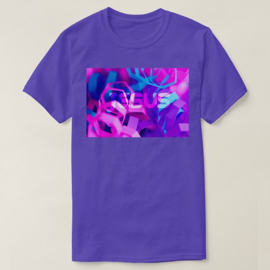 JESUS Jesus Lab Pink Purple Blueデザイン Tシャツ (デザイン正面)