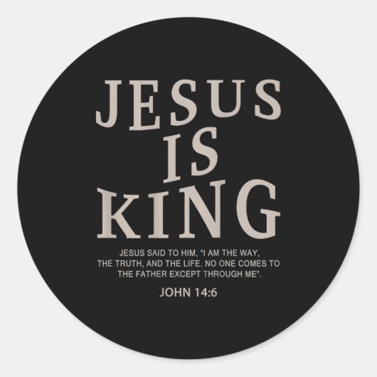 Jesus King Christian Men Youth God Good Son Brothe ラウンドシール (正面)