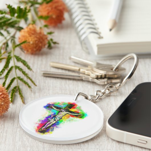 Jesus Kreuz Bunt キーホルダー (正面右)