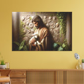 Jesus & Lamb Canvas Print Picture 13 キャンバスプリント (インサイチュ (リビング))