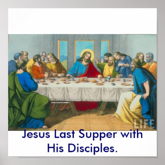 Jesus Last Supper with His Disciples. ポスター