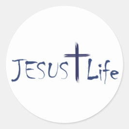 JESUS Life Blue文字シール20/シート 長方形シール