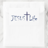 JESUS Life Blue文字シール20/シート 長方形シール (バッグ)