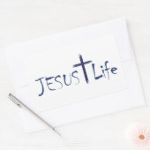 JESUS Life Blue文字シール20/シート 長方形シール (封筒)