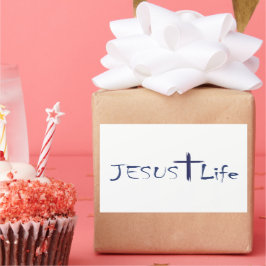 JESUS Life Blue文字シール20/シート 長方形シール