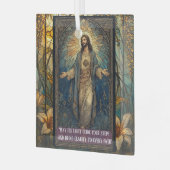 Jesus Light of the World Religious Christmas Quote ガラスオーナメント (正面左)