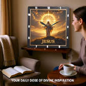 Jesus Light World Mountain Halo Lord スクエア壁時計