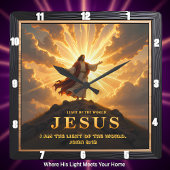 Jesus Light World Mountain Triumphant Lord スクエア壁時計