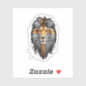 Jesus Lion Of Judah Jesus Cross Faith Christian Me シール (シート)