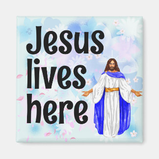 Jesus lives here マグネット