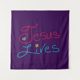 Jesus Lives Purple  タペストリー