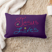 Jesus Lives Purple  ランバークッション (ブランケット)