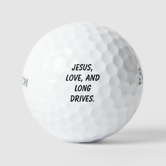 'Jesus, Love, and Long Drives' Christian Wedding ゴルフボール (正面)