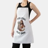 Jesus Loves モー Deng T-Shirt_3 エプロン (インサイチュ)
