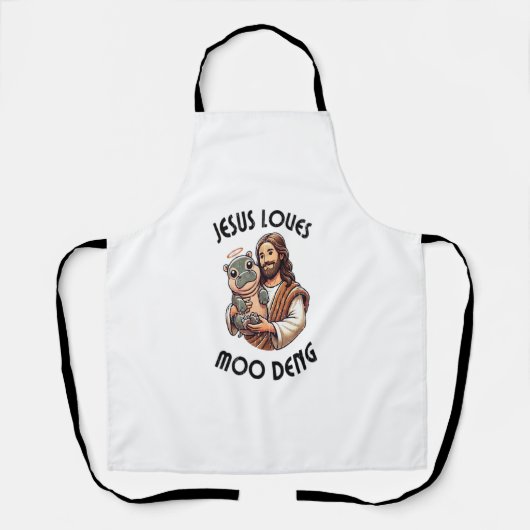 Jesus Loves モー Deng T-Shirt_3 エプロン (正面)