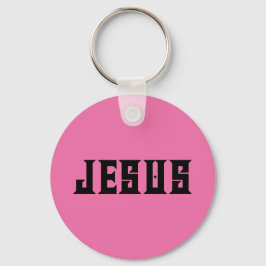 Jesus Loves Custom Name Pink  キーホルダー