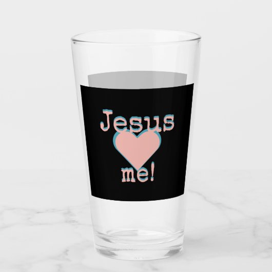 Jesus loves ♥ me! タンブラーグラス (正面)