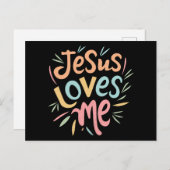 Jesus Loves Me -ヴィンテージデザイン シーズンポストカード (正面/裏面)