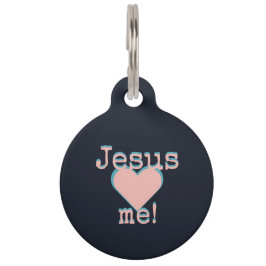 Jesus loves me  – Dog Collar – Hundehalsband neon ペット　ネームタグ