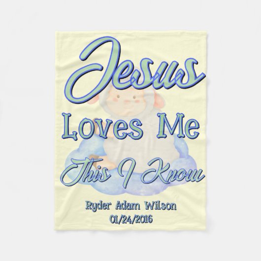 Jesus Loves Me Fleece Baby Blanket フリースブランケット (正面)
