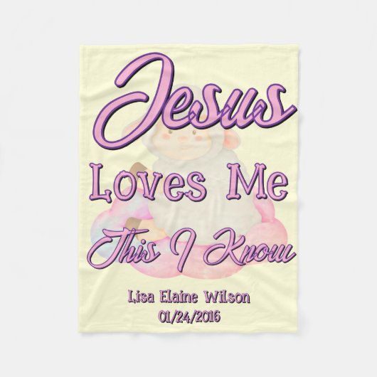 Jesus Loves Me Fleece Baby Blanket フリースブランケット (正面)