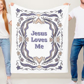 Jesus Loves Me Fleece Blanket Christian Gift  フリースブランケット