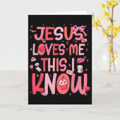Jesus Loves Me This I Know God Religious Christian カード (黄色い花)