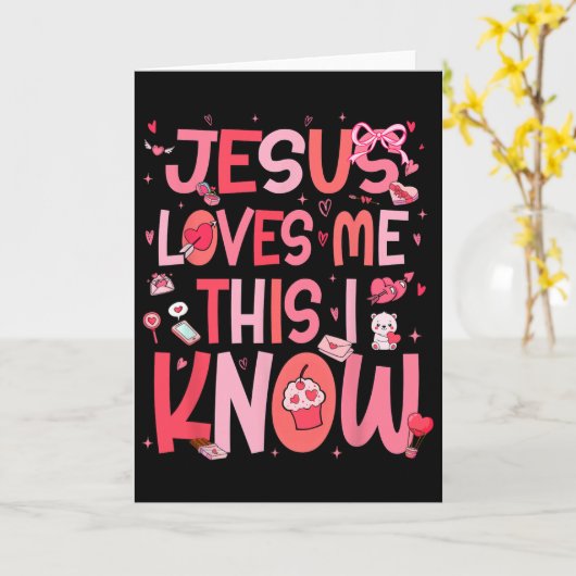 Jesus Loves Me This I Know God Religious Christian カード (黄色い花)