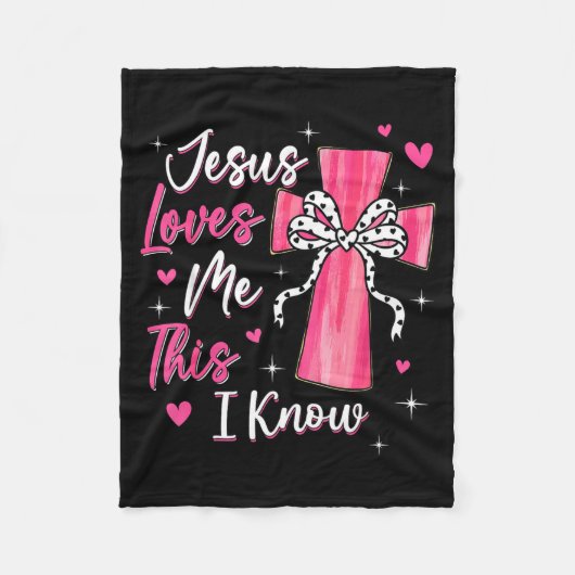 Jesus Loves Me This I Know God Religious Christian フリースブランケット (正面)