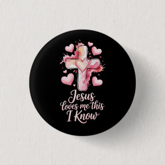 Jesus Loves Me Valentine Christian Button 缶バッジ