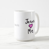 Jesus Loves Me with Heart Personalized Custom コーヒーマグカップ (正面右)