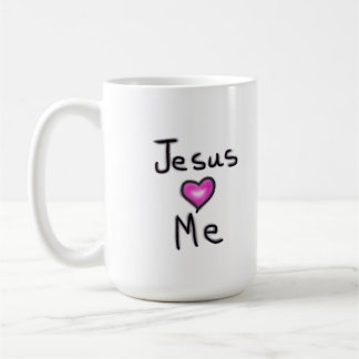 Jesus Loves Me with Heart Personalized Custom コーヒーマグカップ