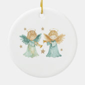 Jesus Loves Personalized Kid's Name Nativity Scene セラミックオーナメント (裏面)