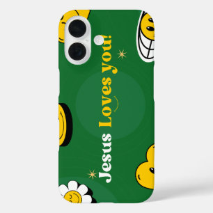 Jesus Loves YouスマイルかわいいiPhone / iPadケース iPhone 16ケース