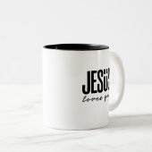 JESUS LOVES YOU | キリスト教 ツートーンマグカップ (正面右)