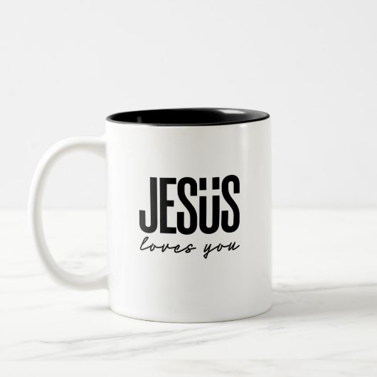 JESUS LOVES YOU | キリスト教 ツートーンマグカップ (左)