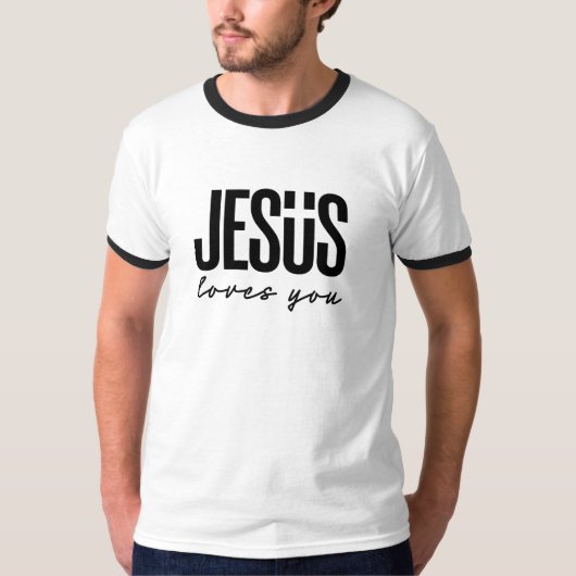 JESUS LOVES YOU | キリスト教 Tシャツ (正面)
