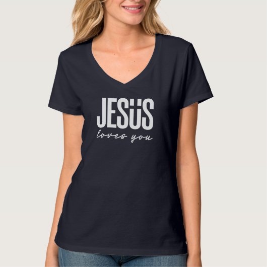 JESUS LOVES YOU | キリスト教 Tシャツ (正面)