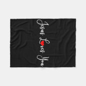 Jesus Loves You – 宗教クリスチャン フリースブランケット (正面(横))