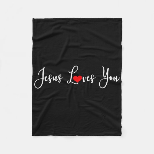 Jesus Loves You – 宗教クリスチャン フリースブランケット (正面)