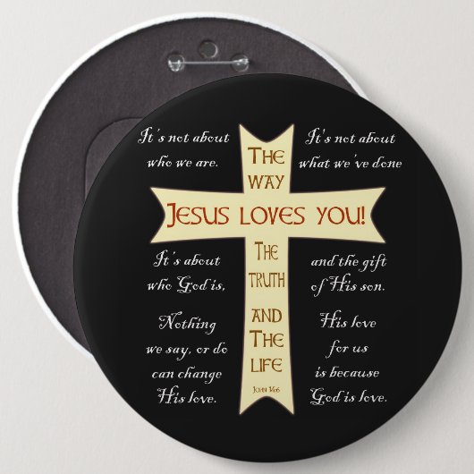 Jesus Loves You 缶バッジ (正面&裏面)