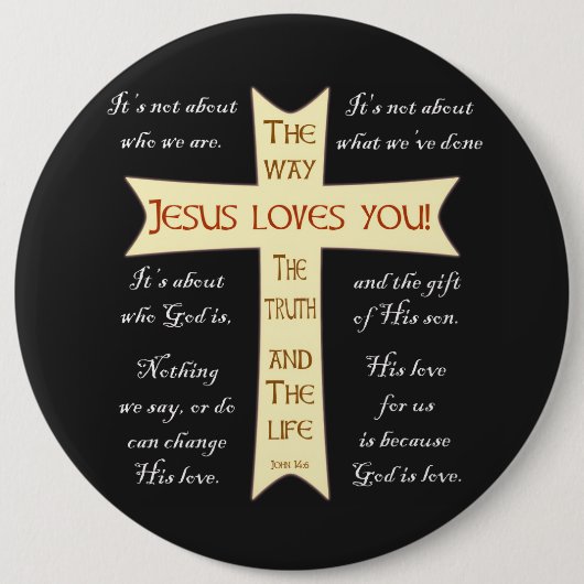 Jesus Loves You 缶バッジ (正面)