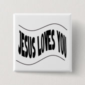 Jesus Loves You 缶バッジ (正面)