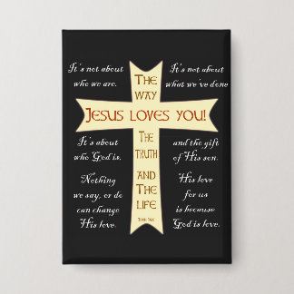 Jesus Loves You 缶バッジ