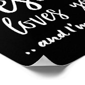 Jesus Loves You And I'm Trying Funny Christian Eva ポスター (角)